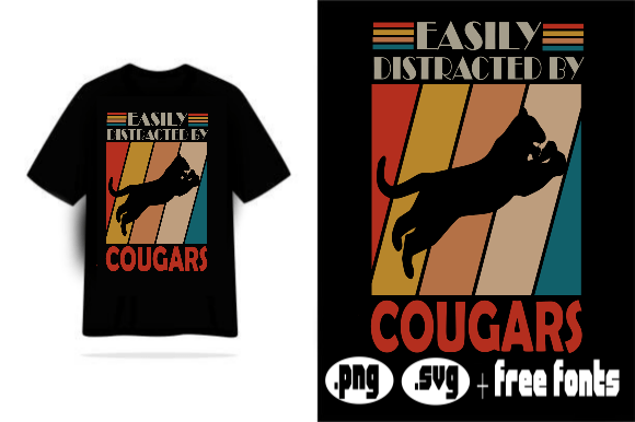 A Review of the 'Easily Distracted by Cougars' T-Shirt Design Bundle