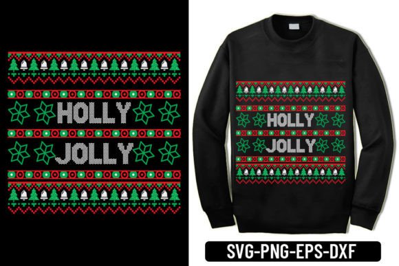 Holly Jolly Ugly Sweater Graphics for T-Shirt Designs & Festive Marketing