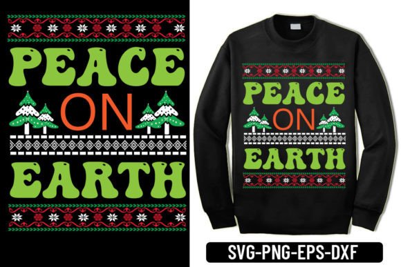 Ugly Sweater Peace on Earth Graphics for T-Shirt Designs